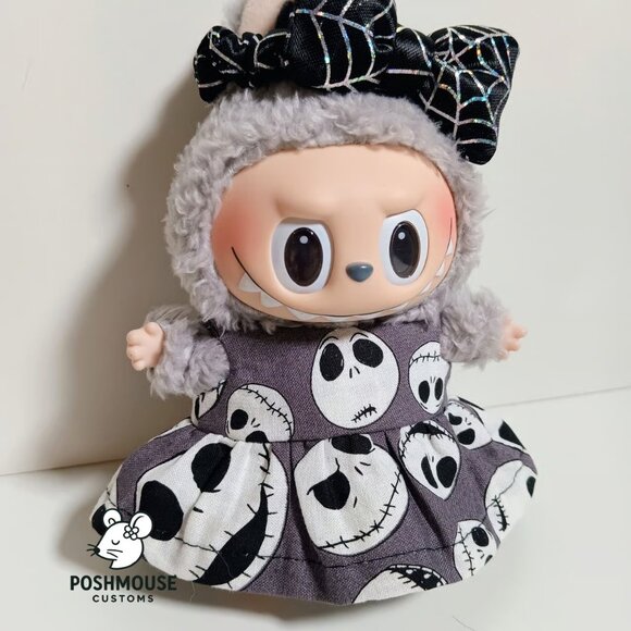 Labubu Nightmare Before Christmas Jack Dress with Halloween Bow - Picture 6 of 6